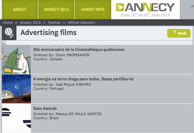 Official Selection Annecy&nbsp;2013