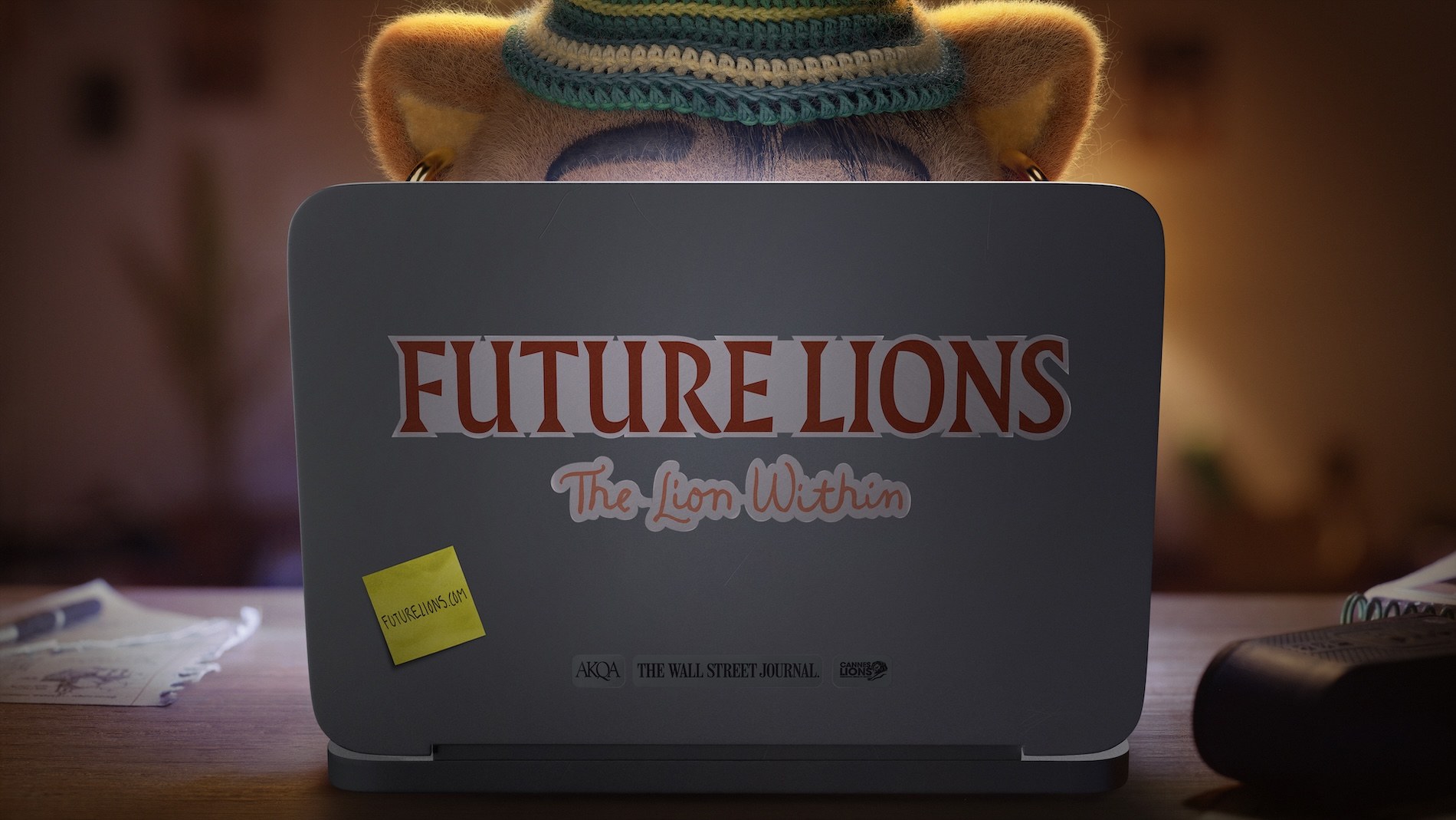 AKQA Future Lions key visual, the CG lion cub by LOBO