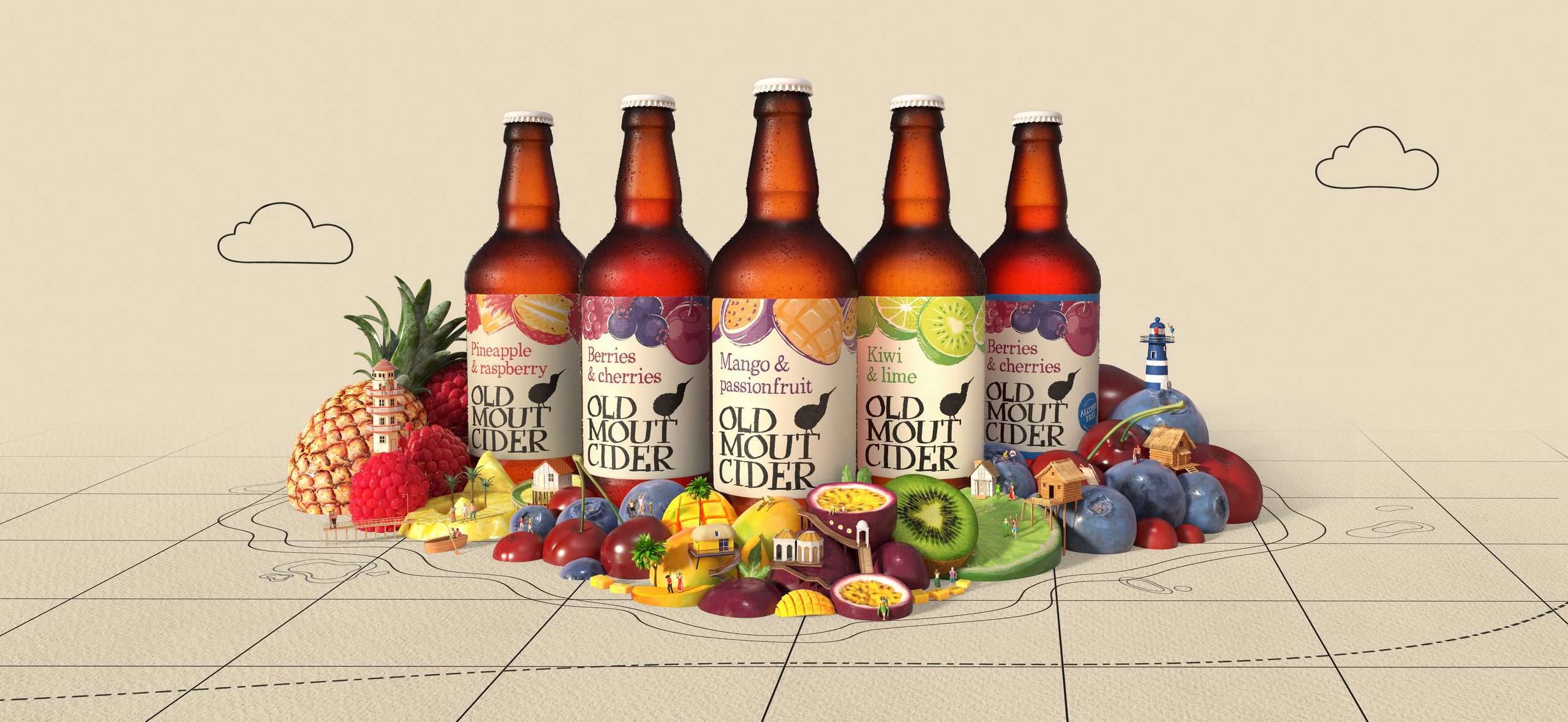 Old Mout range billboard, every flavour island on one map
